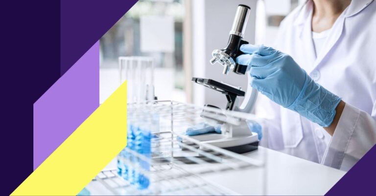 Scientist working in a laboratory environment, symbolizing biotech innovation and AI-driven drug discovery.